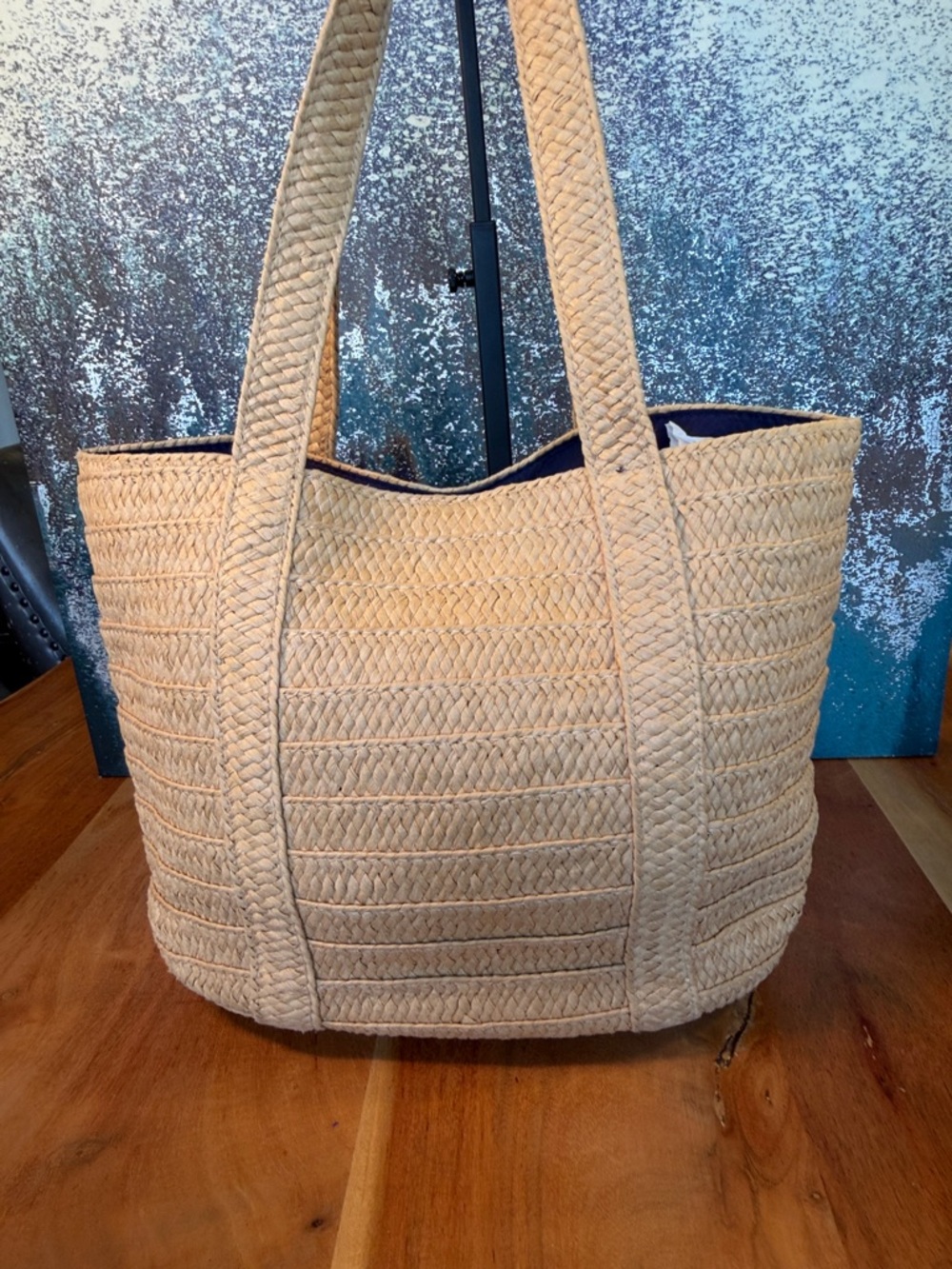 Draper James Coastal Chic Everyday Woven Straw Tote Natural (VGUC) - Picture 12 of 17
